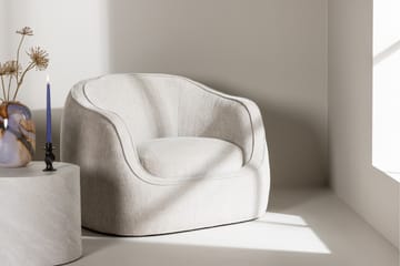 Elio Modern Rund Fåtölj i Tyg - Ljusbeige - Möbler - Stolar & fåtöljer - Fåtölj
