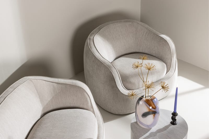 Elio Modern Rund Fåtölj i Tyg - Ljusbeige - Möbler - Stolar & fåtöljer - Fåtölj