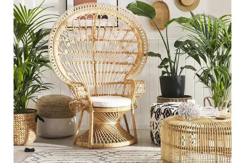 Emmanuelle Stol Påfågel - Rotting/Beige - Möbler - Stolar & fåtöljer - Fåtölj