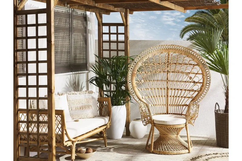 Emmanuelle Stol Påfågel - Rotting/Beige - Möbler - Stolar & fåtöljer - Fåtölj