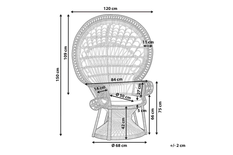 Emmanuelle Stol Påfågel - Rotting/Beige - Möbler - Stolar & fåtöljer - Fåtölj