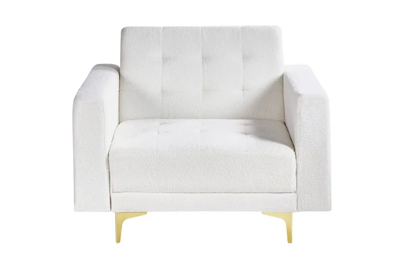 Fåtölj Aberdeen - Vitt, guld - Möbler - Stolar & fåtöljer - Fåtölj