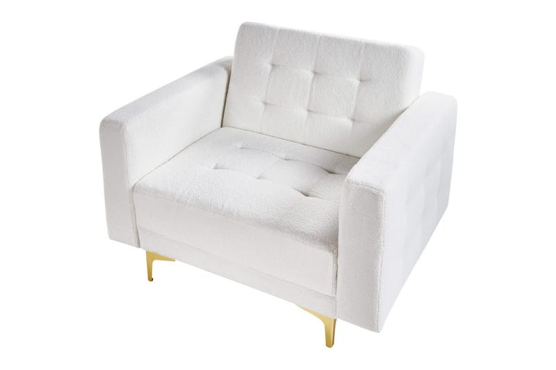 Fåtölj Aberdeen - Vitt, guld - Möbler - Stolar & fåtöljer - Fåtölj