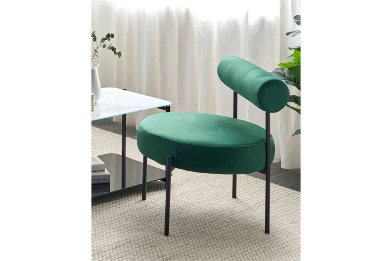 Fåtölj Alpha - Smaragdgrön, Svart - Möbler - Stolar & fåtöljer - Fåtölj - Fåtölj utan armstöd