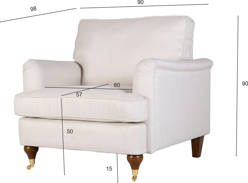 Fåtölj beige tyg - Howard Watford Deluxe - Möbler - Stolar & fåtöljer - Fåtölj - Howard fåtölj