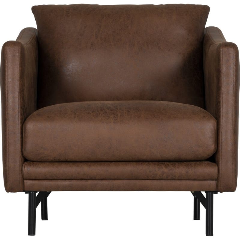Fåtölj brunt vintage - Brunt ecoläder - Möbler - Stolar & fåtöljer - Fåtölj - Clubfåtölj