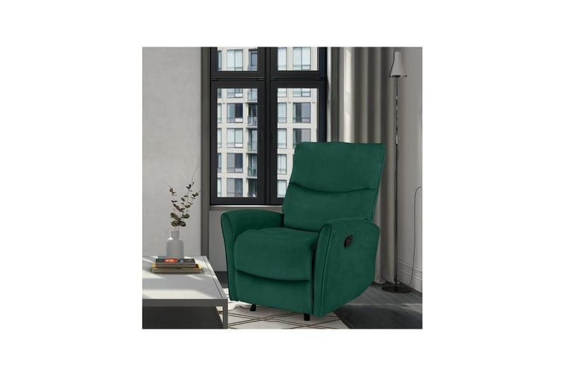 Fåtölj Chesley Mörkgrön, Sammet/Metall/Trä - Mörkgrön, Sammet/Metall/Trä - Möbler - Stolar & fåtöljer - Fåtölj - Biofåtölj & reclinerfåtölj