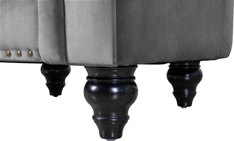 Fåtölj chesterfield grå sammet  Royal - Möbler - Stolar & fåtöljer - Fåtölj - Chesterfield fåtölj