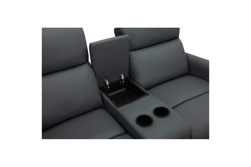 Fåtölj Dacoulas Antracit, PU/trä - Antracit, PU/trä - Möbler - Stolar & fåtöljer - Fåtölj - Biofåtölj & reclinerfåtölj