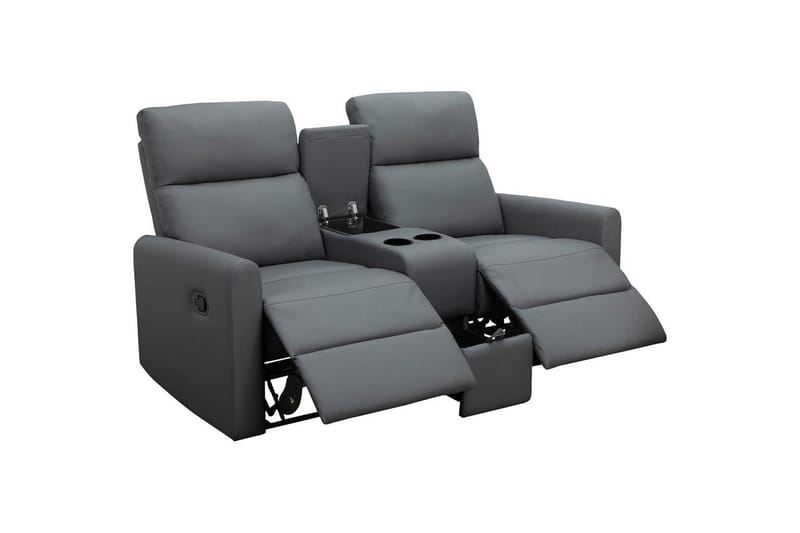 Fåtölj Dacoulas Antracit, PU/trä - Antracit, PU/trä - Möbler - Stolar & fåtöljer - Fåtölj - Biofåtölj & reclinerfåtölj