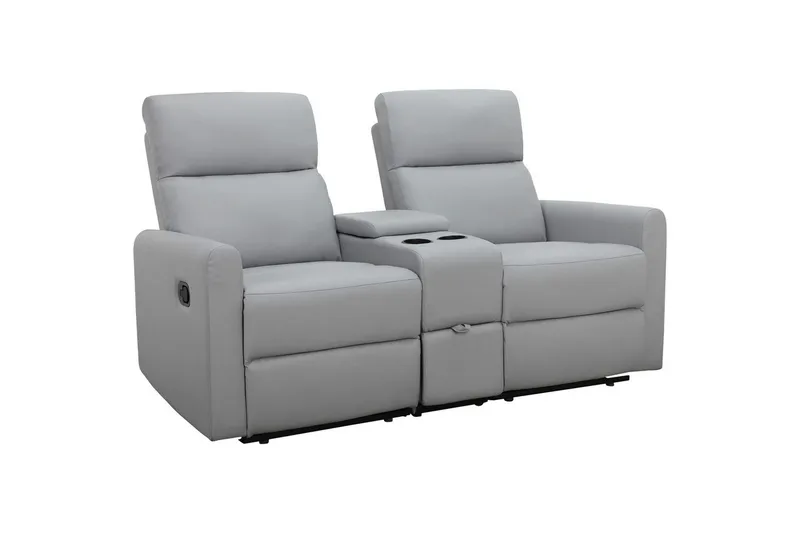 Fåtölj Dacoulas Ljusgrå, PU/trä - Ljusgrå, PU/trä - Möbler - Stolar & fåtöljer - Fåtölj - Biofåtölj & reclinerfåtölj