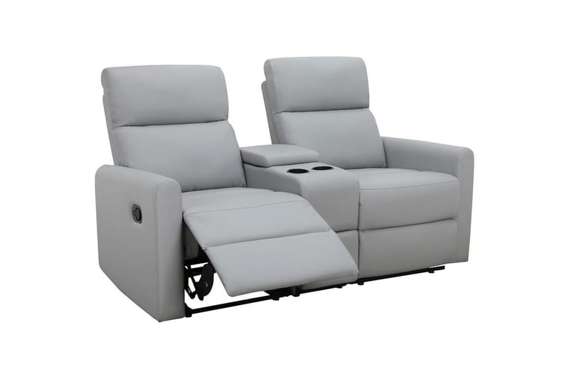 Fåtölj Dacoulas Ljusgrå, PU/trä - Ljusgrå, PU/trä - Möbler - Stolar & fåtöljer - Fåtölj - Biofåtölj & reclinerfåtölj