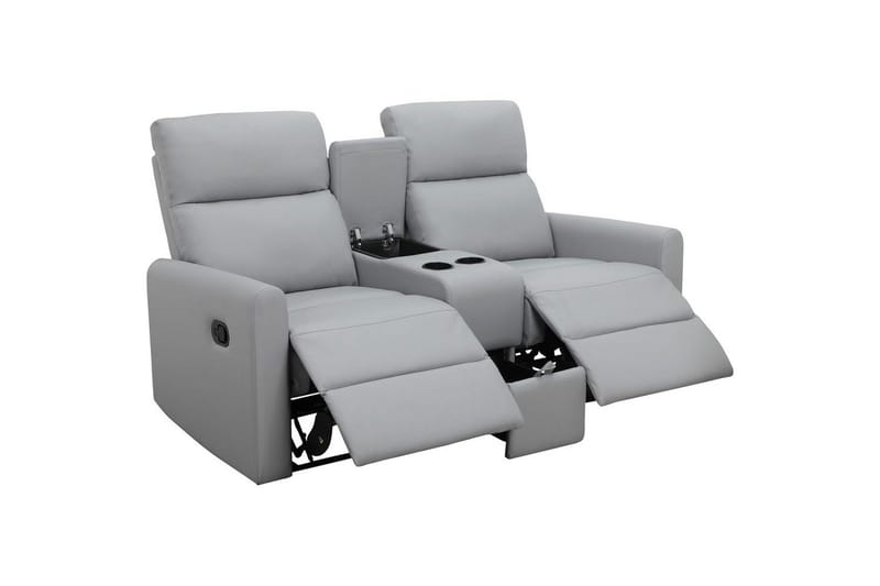 Fåtölj Dacoulas Ljusgrå, PU/trä - Ljusgrå, PU/trä - Möbler - Stolar & fåtöljer - Fåtölj - Biofåtölj & reclinerfåtölj