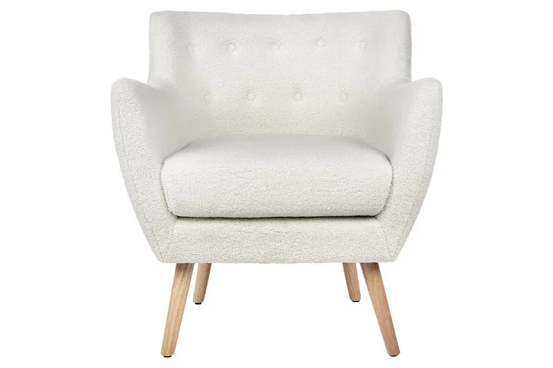 Fåtölj Drammen Vit/ljust trä - Vit/ljust trä - Möbler - Stolar & fåtöljer - Fåtölj - Clubfåtölj