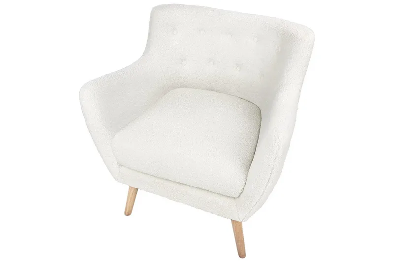 Fåtölj Drammen Vit/ljust trä - Vit/ljust trä - Möbler - Stolar & fåtöljer - Fåtölj - Clubfåtölj