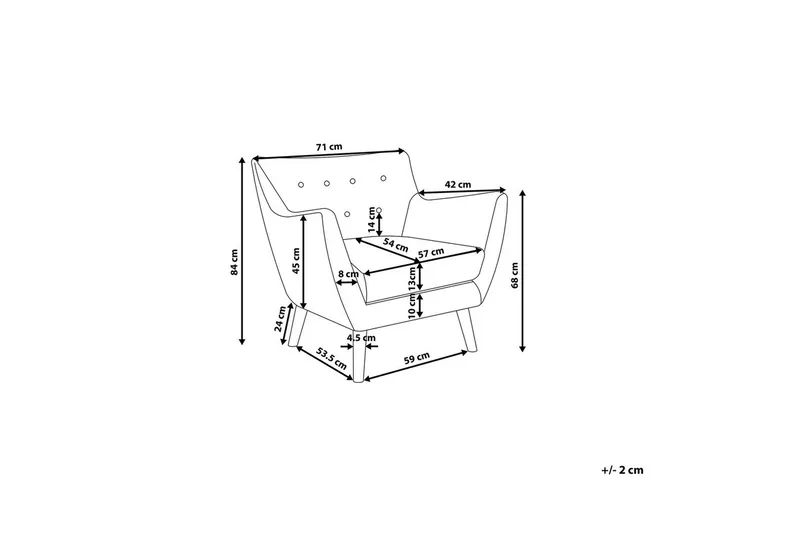 Fåtölj Drammen Vit/ljust trä - Vit/ljust trä - Möbler - Stolar & fåtöljer - Fåtölj - Clubfåtölj