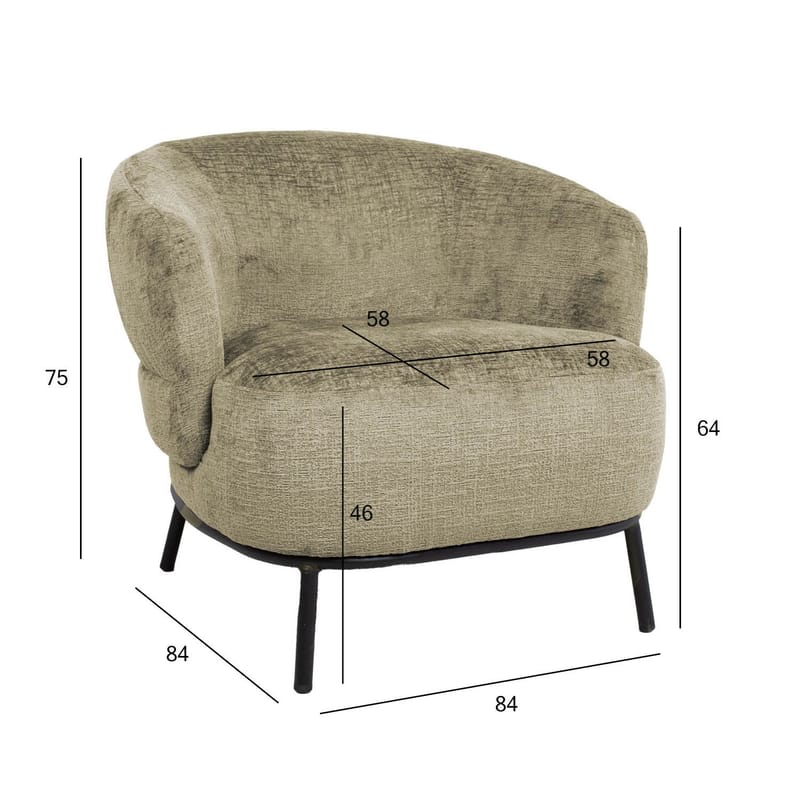 Fåtölj Gemala 75x40xh102 cm, ek - beige - Möbler - Stolar & fåtöljer - Fåtölj - Clubfåtölj