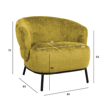 Fåtölj Gemala 80x40xh90 cm - gul - Möbler - Stolar & fåtöljer - Fåtölj - Clubfåtölj
