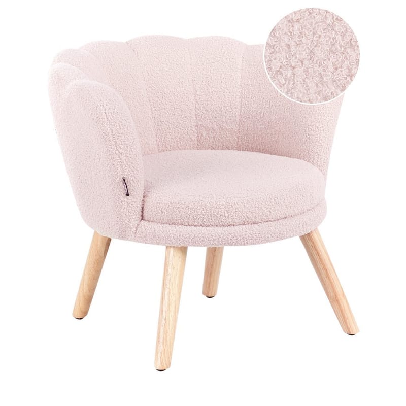 Fåtölj Halby, Rosa, ljust trä