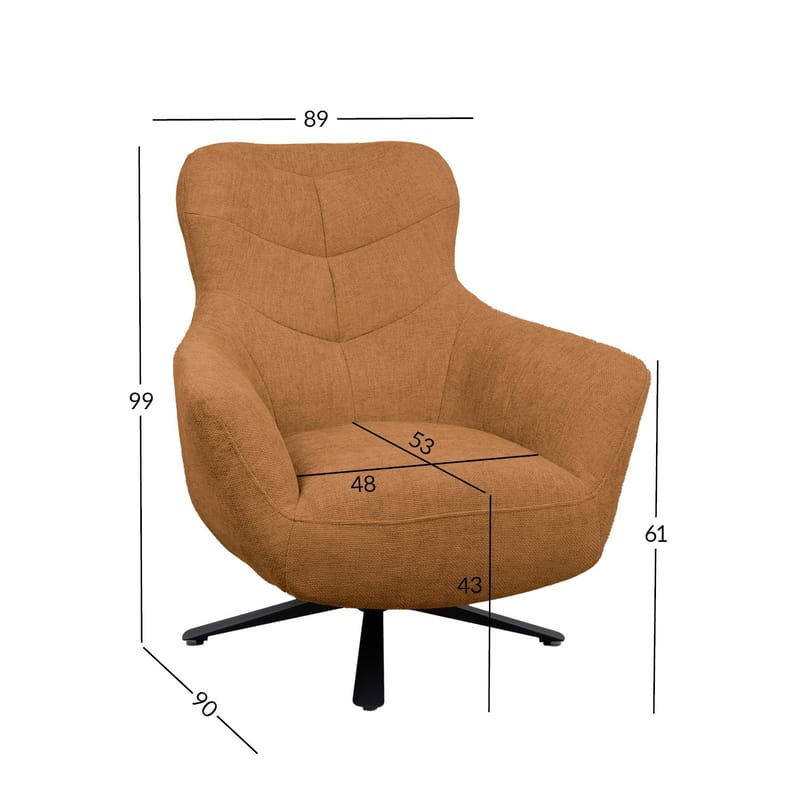 Fåtölj Helga 150x40xh80 cm, melamin ek - kolafärgad - Möbler - Stolar & fåtöljer - Fåtölj