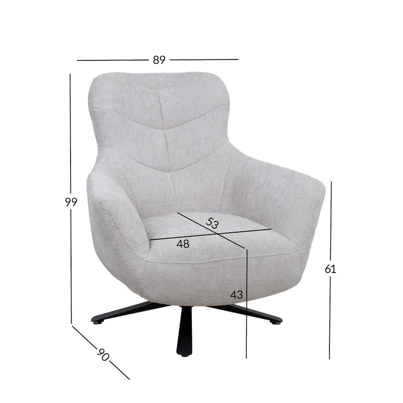 Fåtölj Helga 160x47,5xh64 cm, furu - ljusgrå - Möbler - Stolar & fåtöljer - Fåtölj