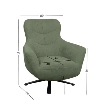 Fåtölj Helga 80x40xh80 cm, melamin ek - grön - Möbler - Stolar & fåtöljer - Fåtölj