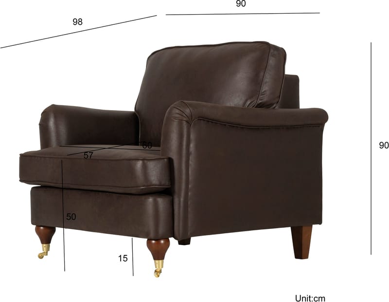 Fåtölj Howard brun klädsel - Watford - Vintagebrun - Möbler - Stolar & fåtöljer - Fåtölj - Howard fåtölj