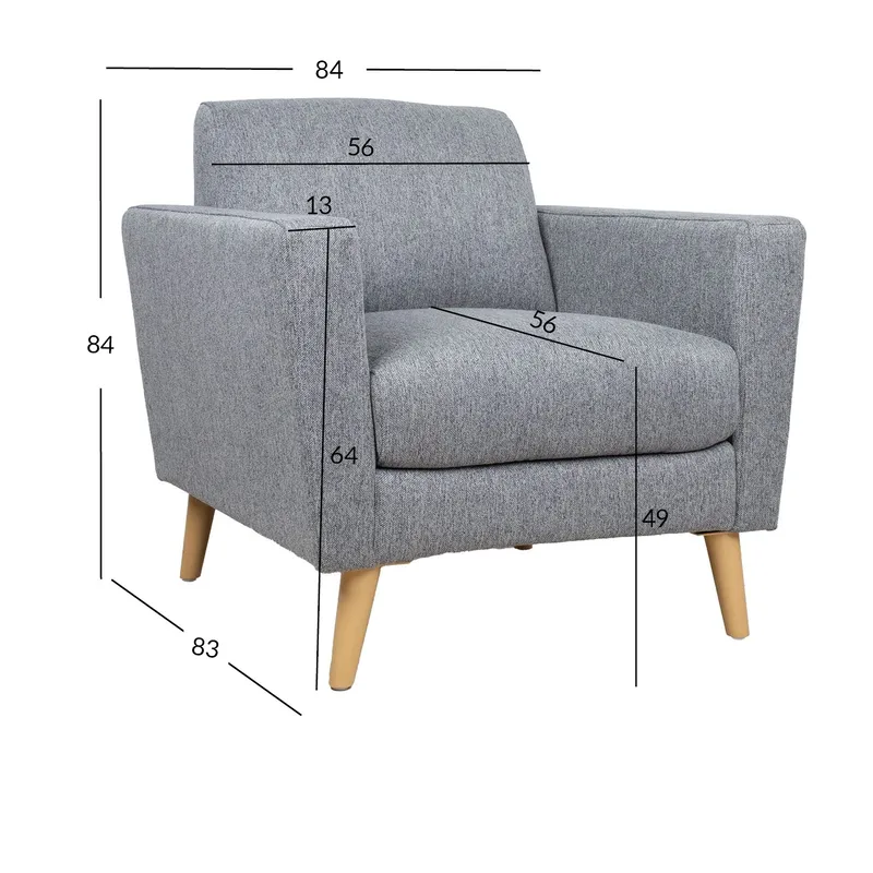 Fåtölj Kaili - Grå - Möbler - Stolar & fåtöljer - Fåtölj - Clubfåtölj