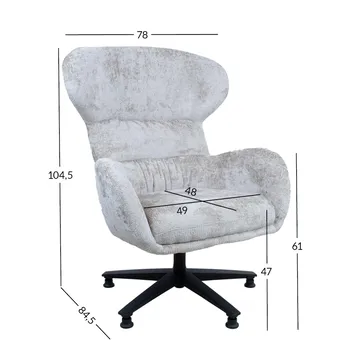 Fåtölj Karolina 100x40xh140 cm, ek - Krämvit - Möbler - Stolar & fåtöljer - Fåtölj - Öronlappsfåtölj