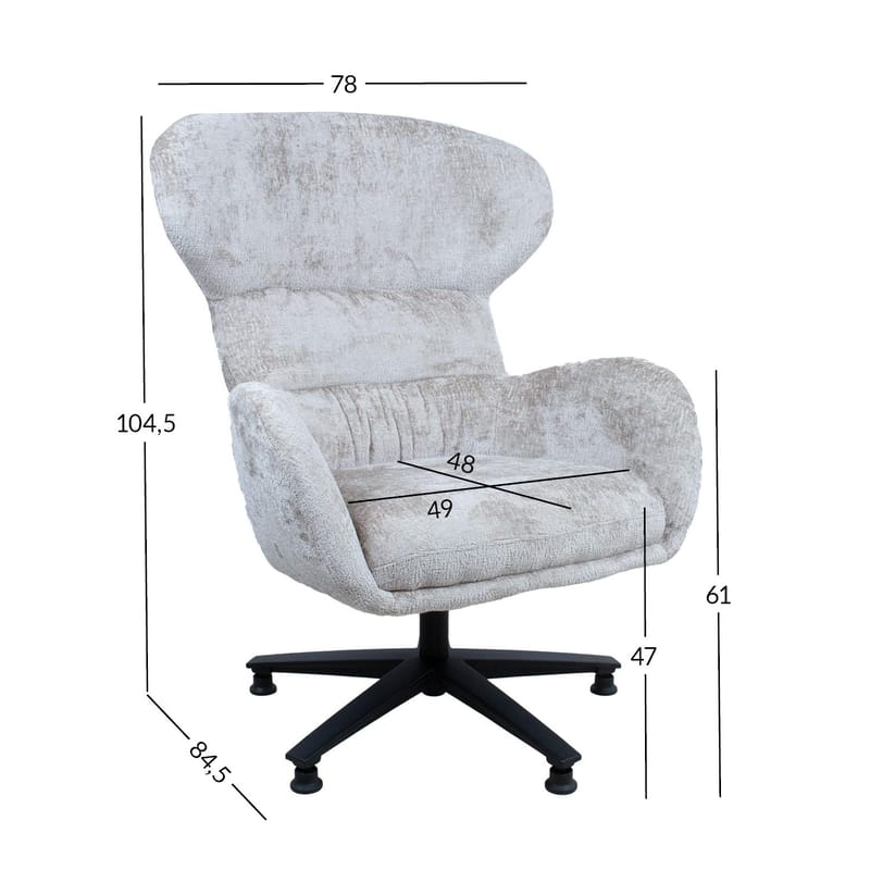 Fåtölj Karolina 100x40xh140 cm, ek - Krämvit - Möbler - Stolar & fåtöljer - Fåtölj - Öronlappsfåtölj