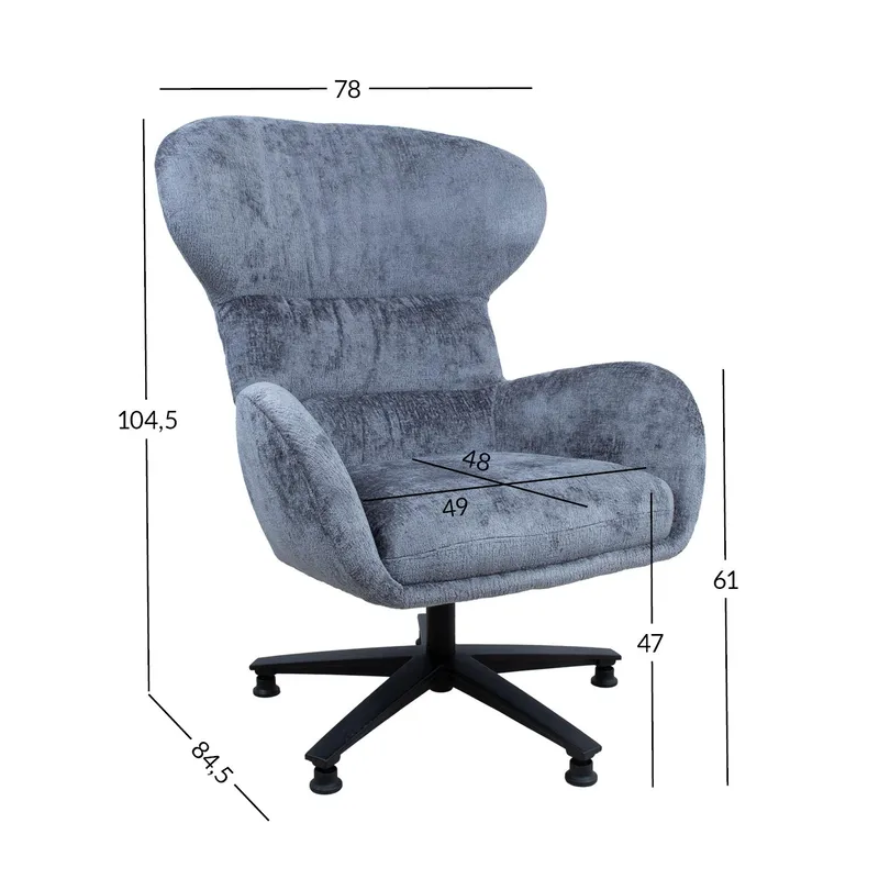 Fåtölj Karolina 180x40xh76 cm, ek - Grå - Möbler - Stolar & fåtöljer - Fåtölj - Öronlappsfåtölj