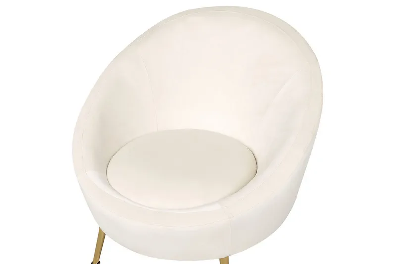 Fåtölj Langa - Vitt, guld - Möbler - Stolar & fåtöljer - Fåtölj - Clubfåtölj