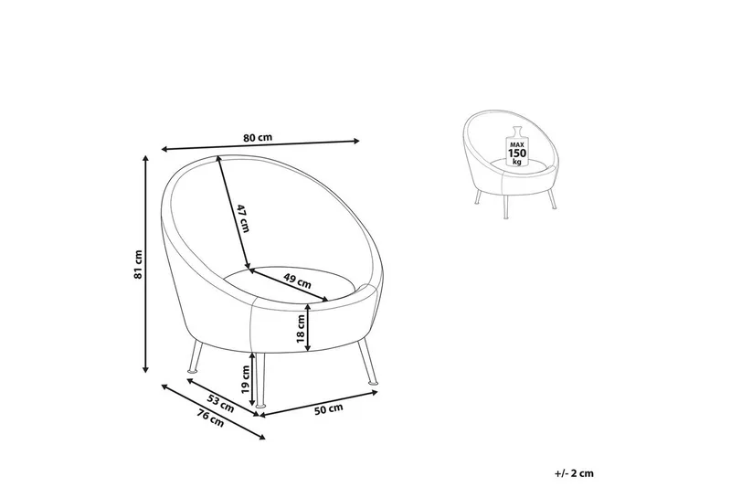Fåtölj Langa - Vitt, guld - Möbler - Stolar & fåtöljer - Fåtölj - Clubfåtölj
