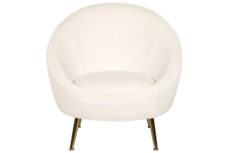 Fåtölj Langa - Vitt, guld - Möbler - Stolar & fåtöljer - Fåtölj - Fåtölj utan armstöd