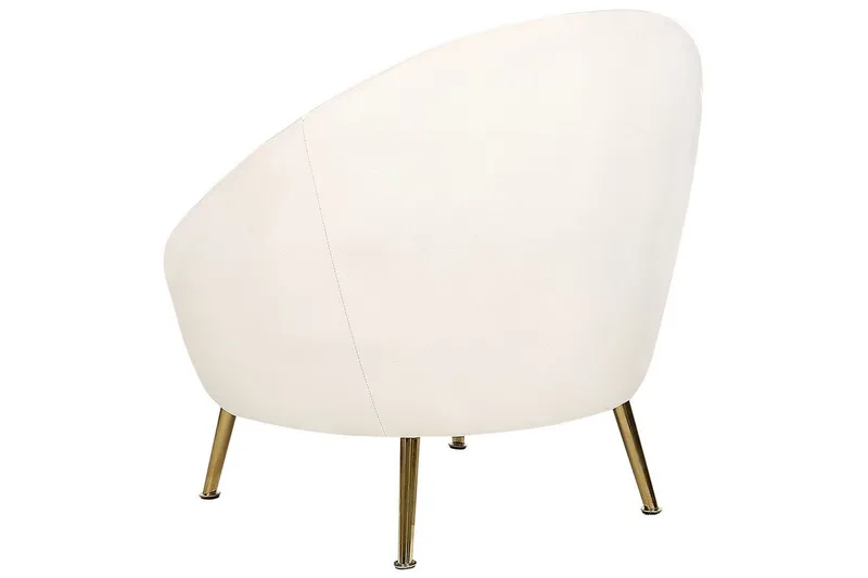 Fåtölj Langa - Vitt, guld - Möbler - Stolar & fåtöljer - Fåtölj - Clubfåtölj