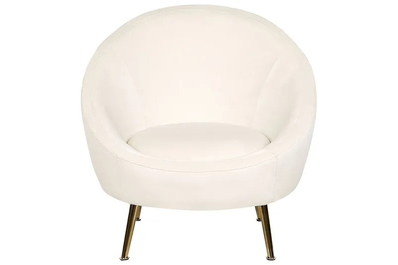 Fåtölj Langa - Vitt, guld - Möbler - Stolar & fåtöljer - Fåtölj - Clubfåtölj