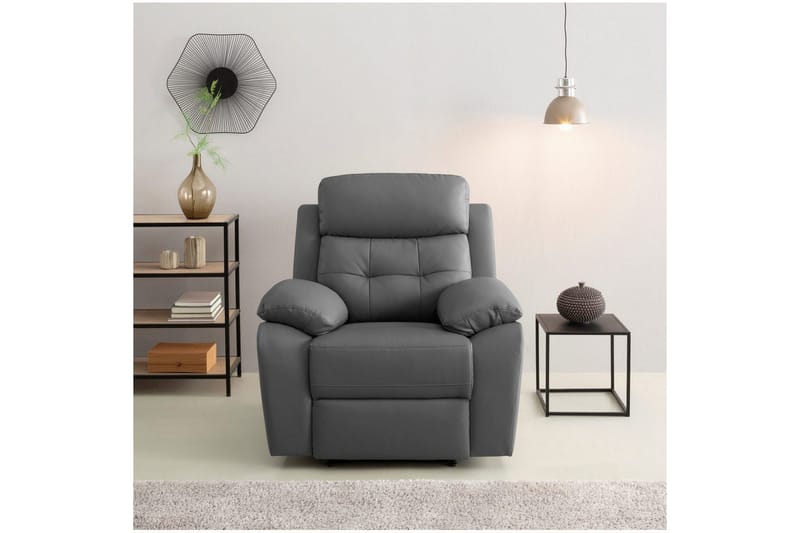 Fåtölj Lannilis Grå, PU/trä/metall, Elektrisk vilstol - Grå, PU/trä/metall, Elektrisk vilstol - Möbler - Stolar & fåtöljer - Fåtölj - Biofåtölj & reclinerfåtölj