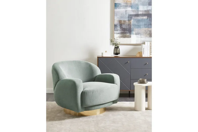 Fåtölj Lejre Grön/guld - Grön/guld - Möbler - Stolar & fåtöljer - Fåtölj - Clubfåtölj