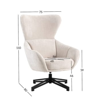 Fåtölj Lionel 158x40xh83 cm, cappuccino - vit - Möbler - Stolar & fåtöljer - Fåtölj