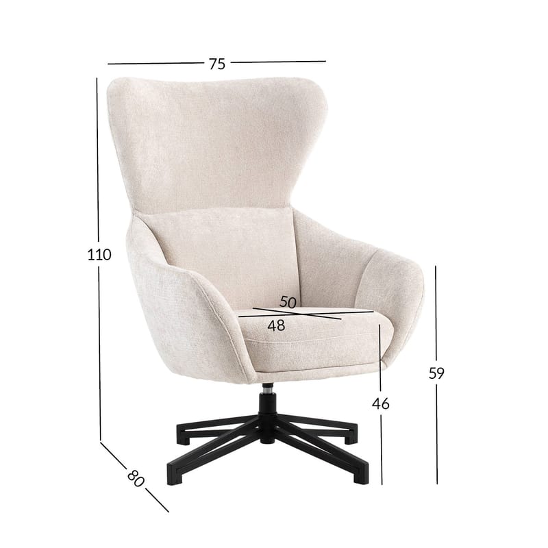 Fåtölj Lionel 158x40xh83 cm, cappuccino - vit - Möbler - Stolar & fåtöljer - Fåtölj