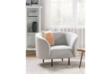 Fåtölj Loen - Vit, Svart/Polyester - Möbler - Stolar & fåtöljer - Fåtölj - Clubfåtölj