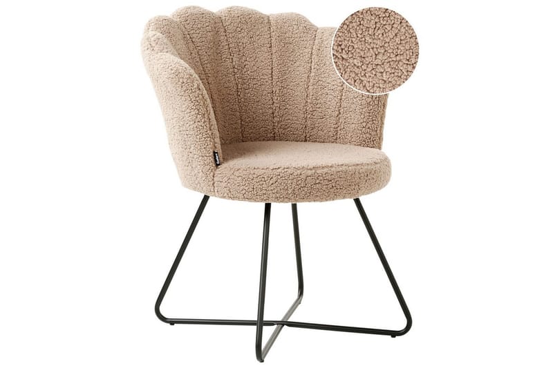 Fåtölj Lovelock - Beige, svart/Bouclé - Möbler - Stolar & fåtöljer - Fåtölj - Fåtölj utan armstöd