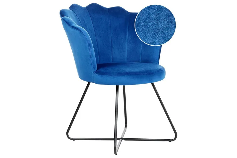 Fåtölj Lovelock - Blå, Svart/Sammet - Möbler - Stolar & fåtöljer - Fåtölj - Fåtölj utan armstöd