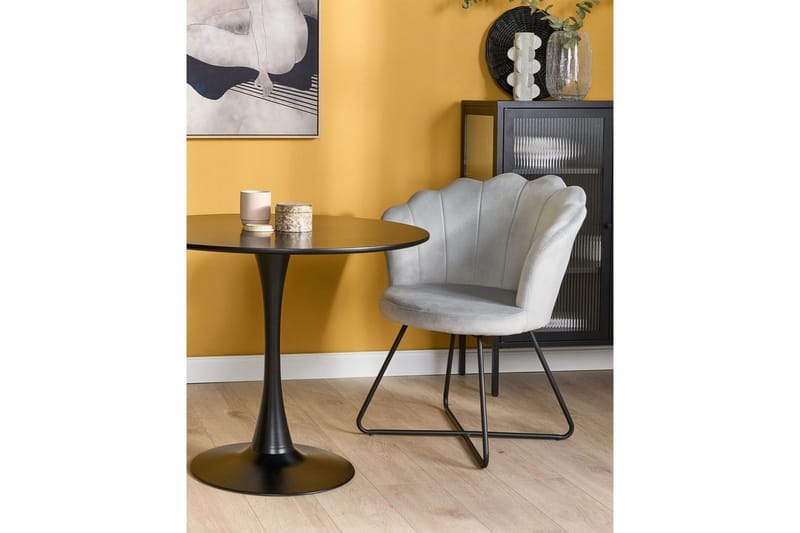 Fåtölj Lovelock - Grå, svart/Sammet - Möbler - Stolar & fåtöljer - Fåtölj - Fåtölj utan armstöd