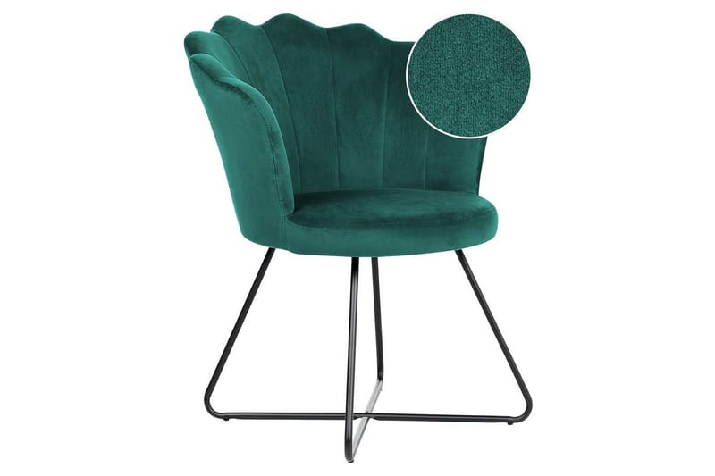 Fåtölj Lovelock, Grön, Svart/Sammet