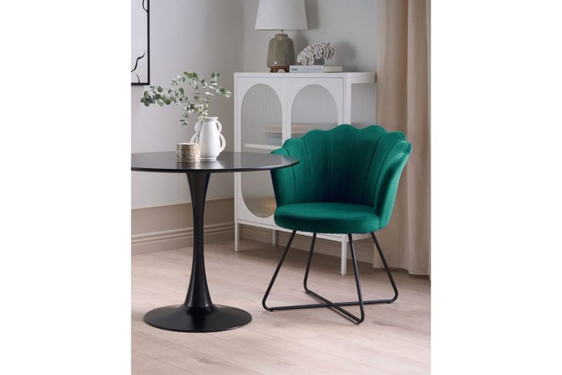 Fåtölj Lovelock - Grön, Svart/Sammet - Möbler - Stolar & fåtöljer - Fåtölj - Fåtölj utan armstöd