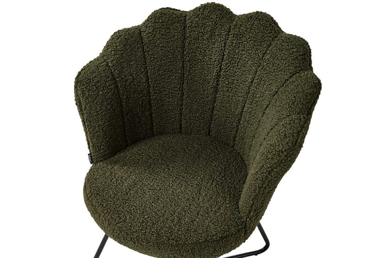 Fåtölj Lovelock - Mörkgrön, Svart/Bouclé - Möbler - Stolar & fåtöljer - Fåtölj - Fåtölj utan armstöd