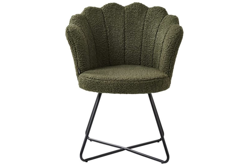 Fåtölj Lovelock - Mörkgrön, Svart/Bouclé - Möbler - Stolar & fåtöljer - Fåtölj - Fåtölj utan armstöd