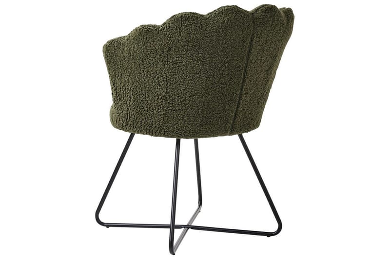 Fåtölj Lovelock - Mörkgrön, Svart/Bouclé - Möbler - Stolar & fåtöljer - Fåtölj - Fåtölj utan armstöd