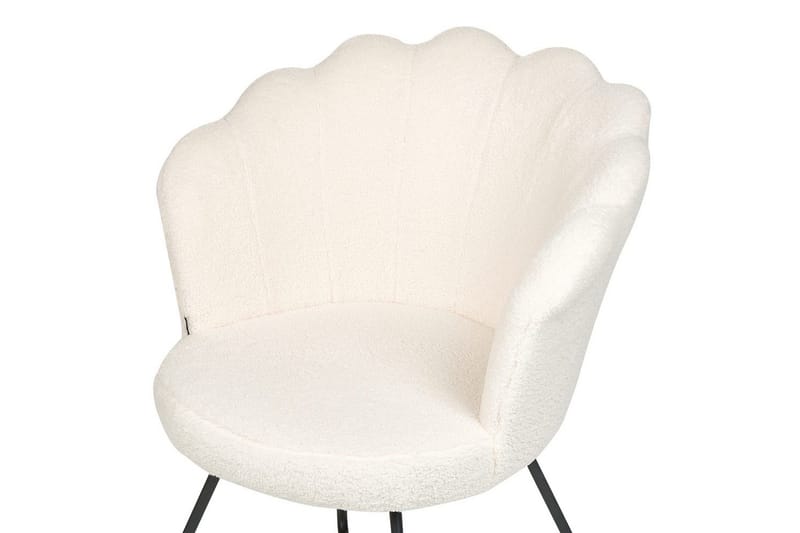 Fåtölj Lovelock - Vit, Svart/Bouclé - Möbler - Stolar & fåtöljer - Fåtölj - Fåtölj utan armstöd